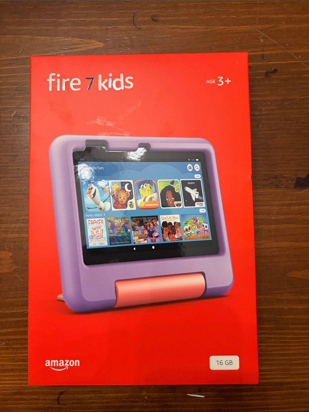 Amazon Fire 7 Kids Tablet in Lavender with Coral Stand